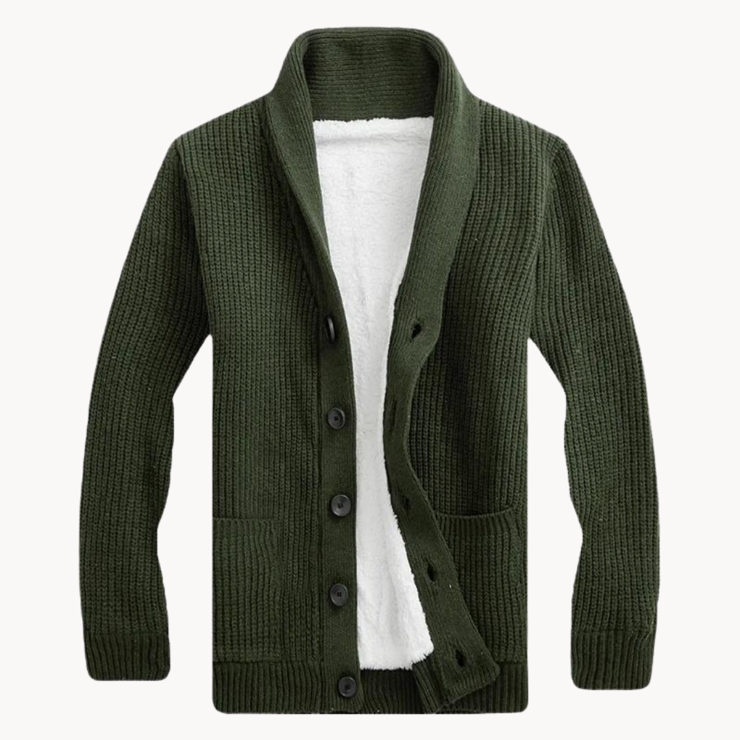 Heren Fleecevest met Sjalkraag – Warm & Comfortabel