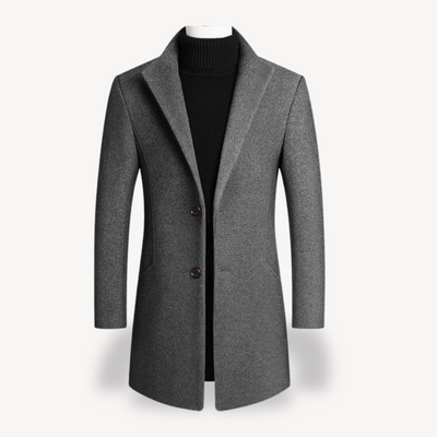 Heren Wolmix Overcoat – Tijdloze Chesterfield Jas