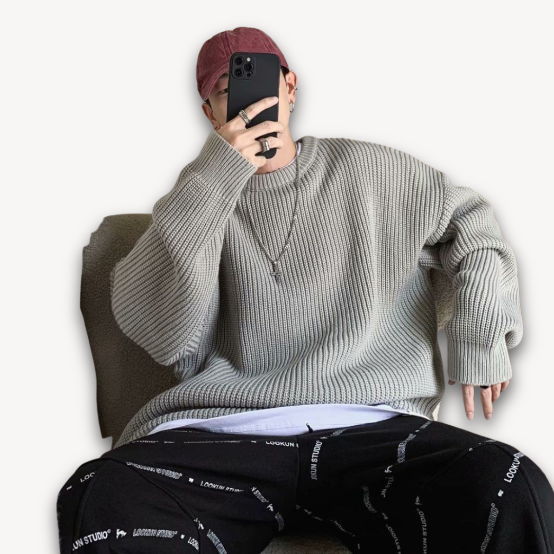 Heren Gebreide Trui – Oversized Winter Pullover