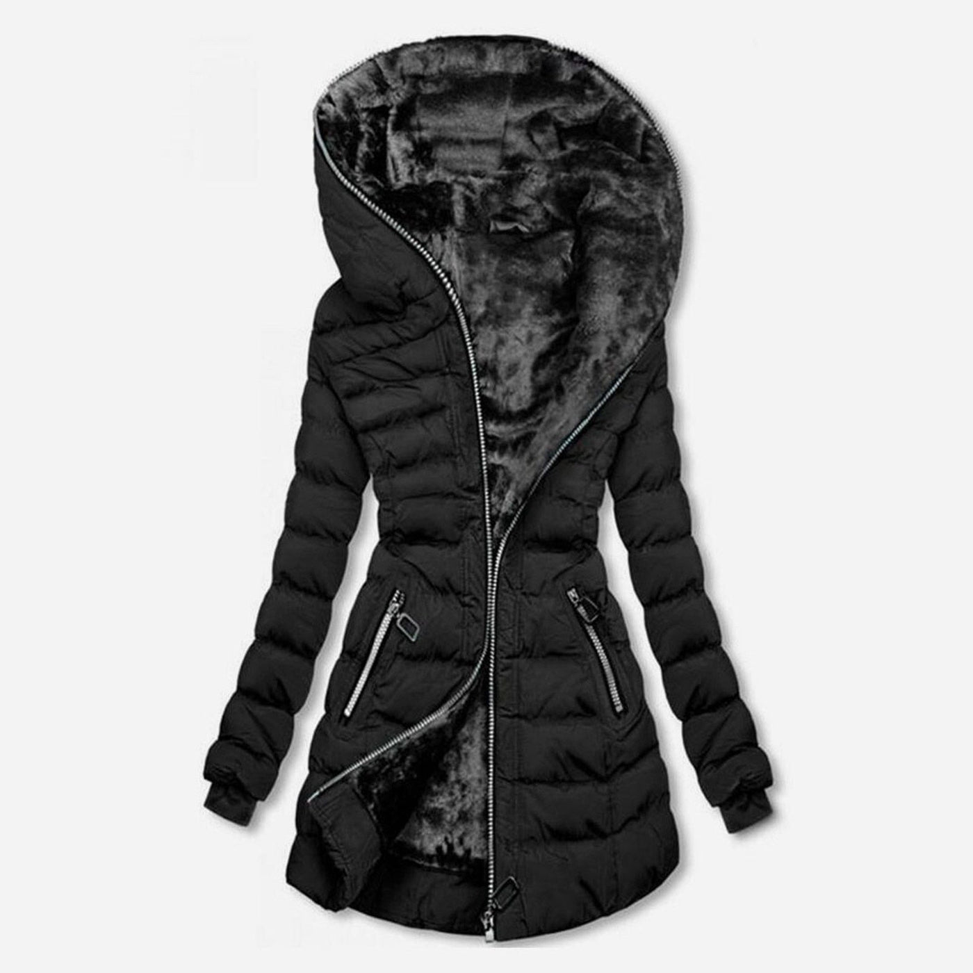 Dames Lange Winterjas – Warm, Stijlvol & Met Fleecevoering