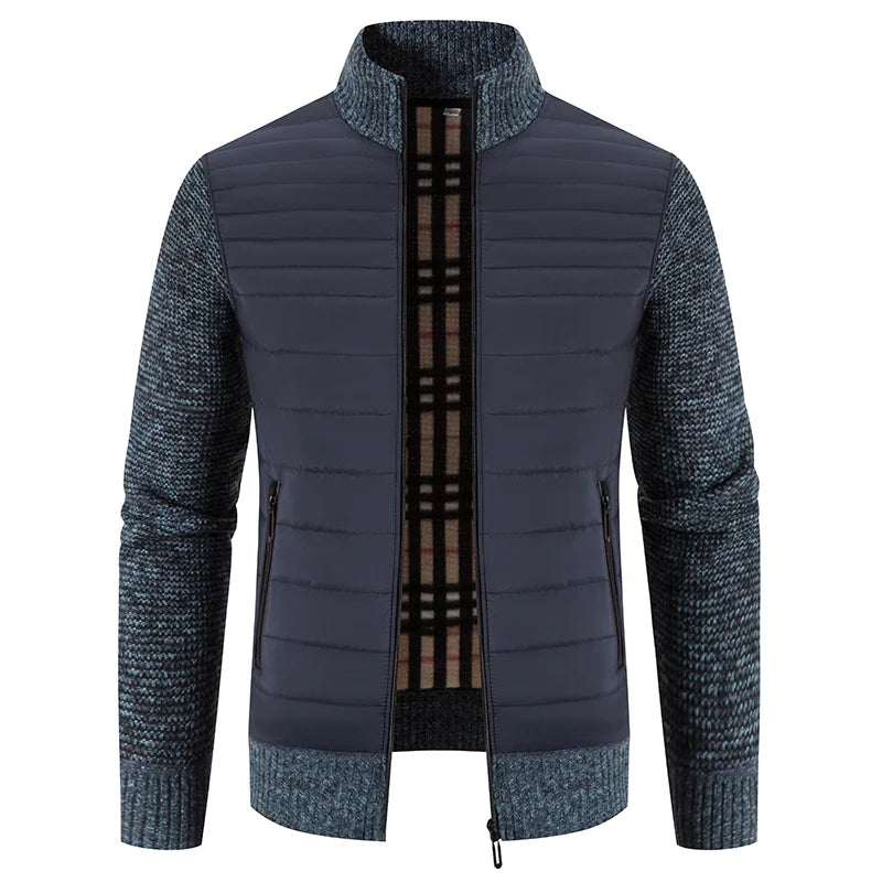 Heren Gebreide Fleecejas – Warm & Modern Design