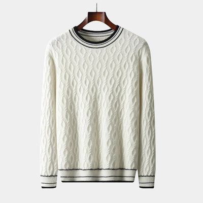 Merino Wol Round Neck Gebreide Trui – Luxe Herenmode