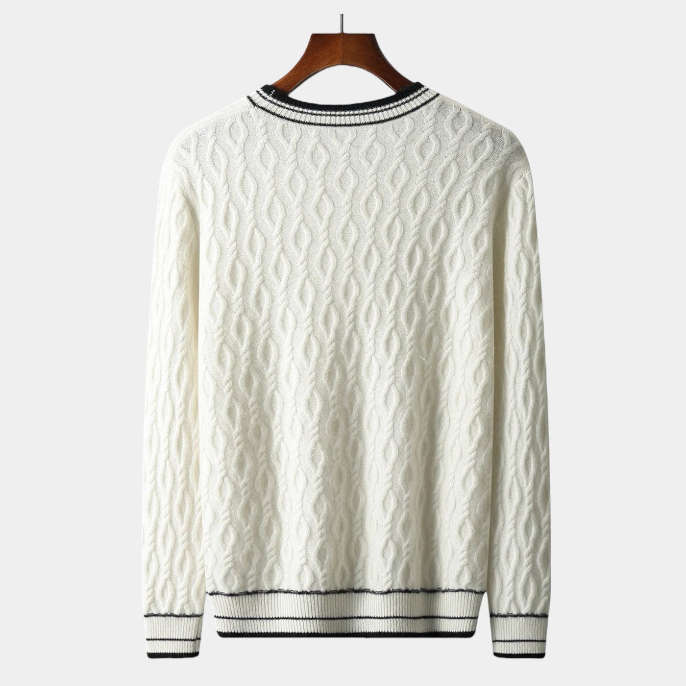 Merino Wol Round Neck Gebreide Trui – Luxe Herenmode