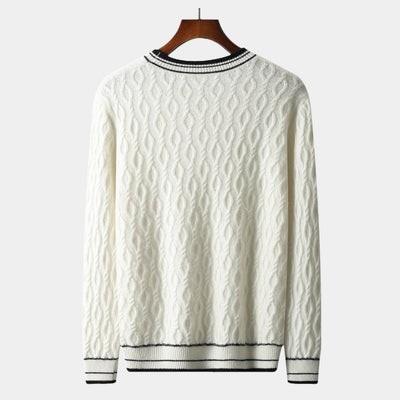 Merino Wol Round Neck Gebreide Trui – Luxe Herenmode