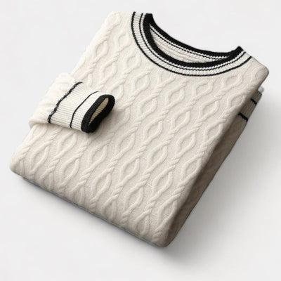 Merino Wol Round Neck Gebreide Trui – Luxe Herenmode
