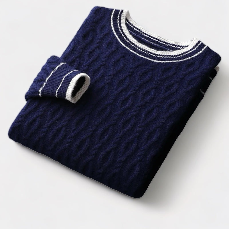 Merino Wol Round Neck Gebreide Trui – Luxe Herenmode