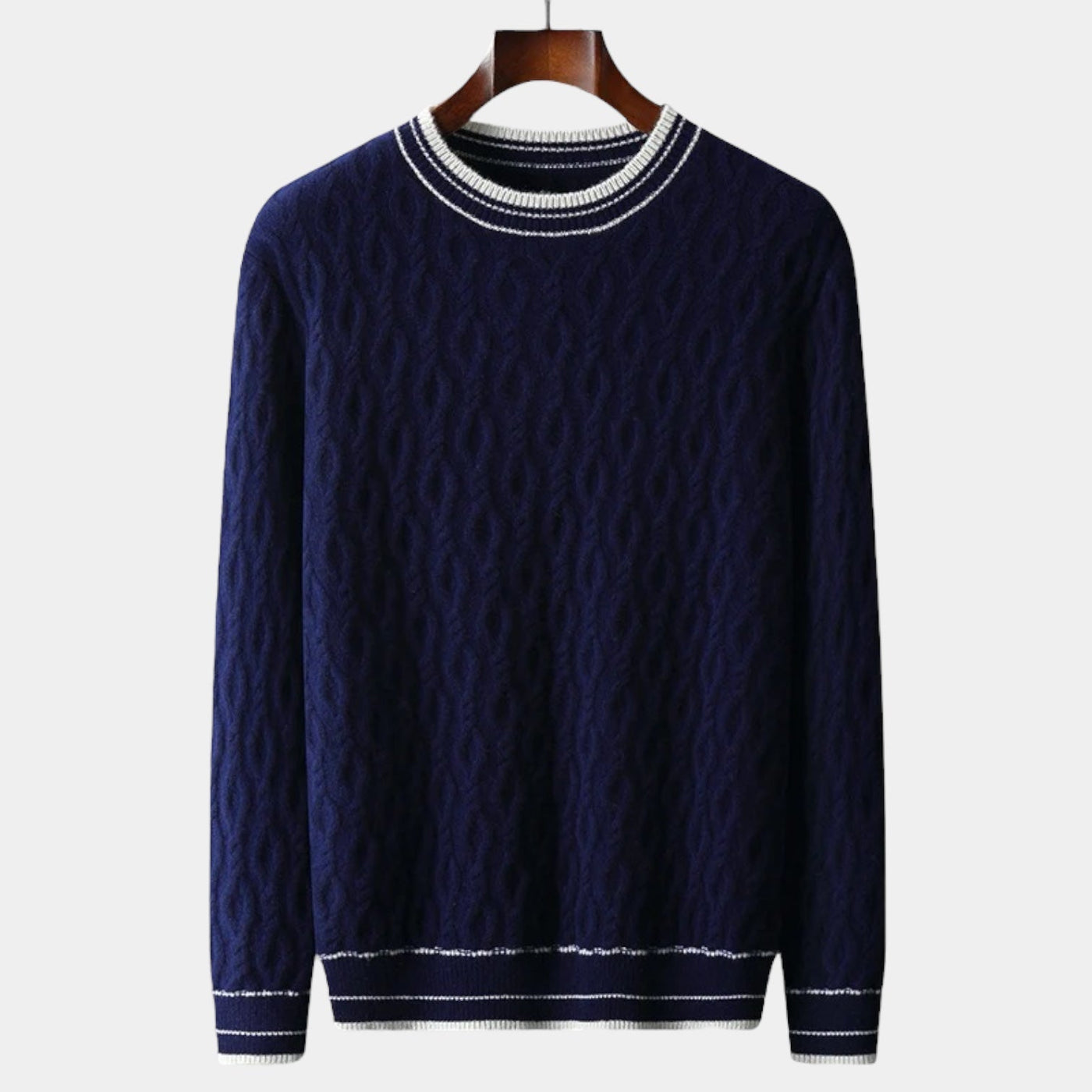 Merino Wol Round Neck Gebreide Trui – Luxe Herenmode