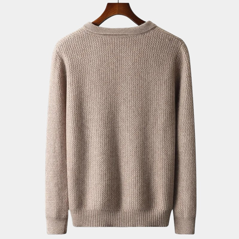 Merino Wol Flap Collar Trui – Luxe Herenmode