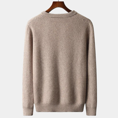 Merino Wol Flap Collar Trui – Luxe Herenmode
