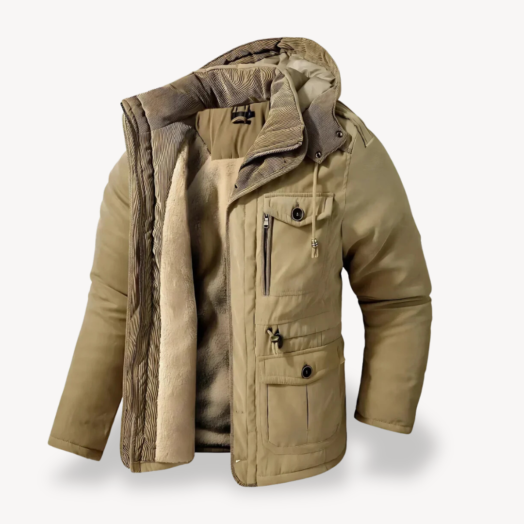 Heren Winter Parka – Waterdicht en Gevoerd met Kunstbont