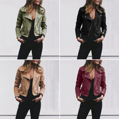Dames Leren Jas met Asymmetrische Rits en Reverskraag – Modern & Stijlvol