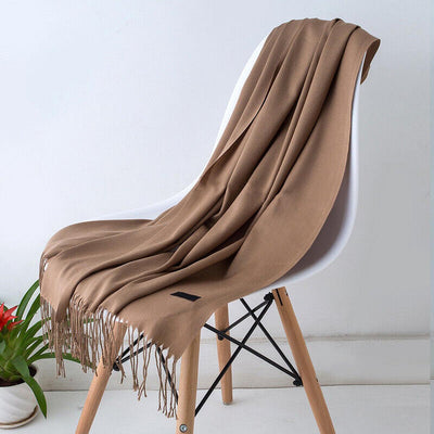 Lange Cashmere Sjaal met Kwastjes – Zacht, Warm & Stijlvol