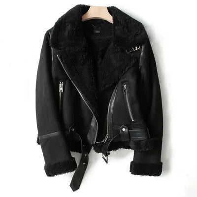 Dames Leren Jas met Riem en Rits – Tijdloze Stijl & Stoere Elegantie