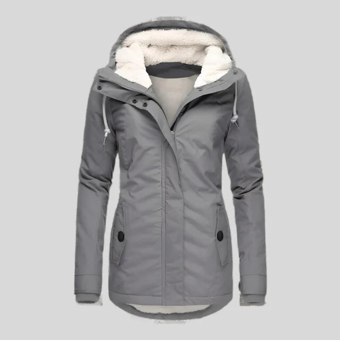 Lange Waterdichte Winterjas Dames met Capuchon