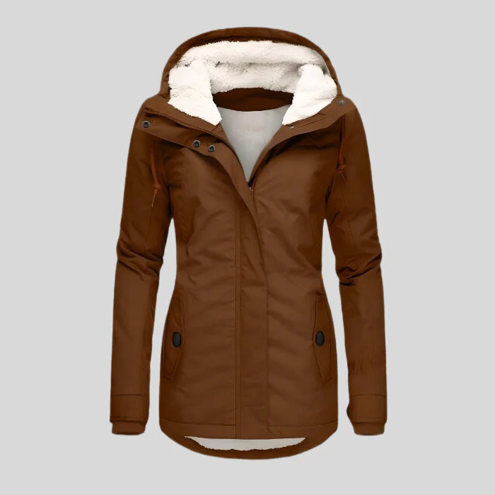 Lange Waterdichte Winterjas Dames met Capuchon