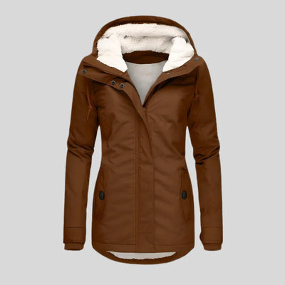 Lange Waterdichte Winterjas Dames met Capuchon