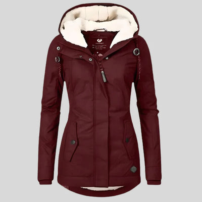Lange Waterdichte Winterjas Dames met Capuchon