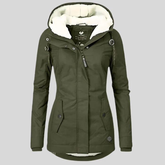 Lange Waterdichte Winterjas Dames met Capuchon