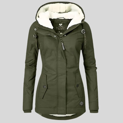 Lange Waterdichte Winterjas Dames met Capuchon