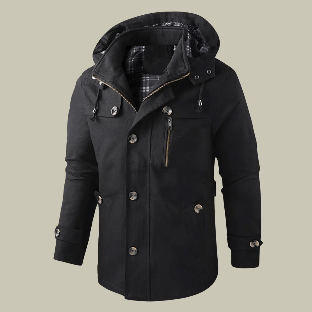 Heren Winterjas met Capuchon – Functioneel & Stijlvol