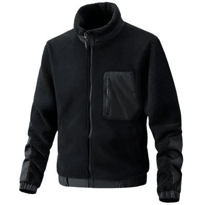 Heren Fleece Jas met Rits en Verstevigde Details – Warm & Duurzaam