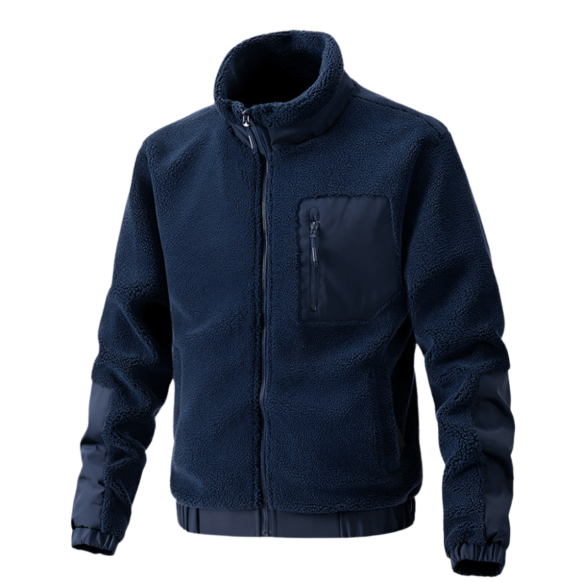 Heren Fleece Jas met Rits en Verstevigde Details – Warm & Duurzaam
