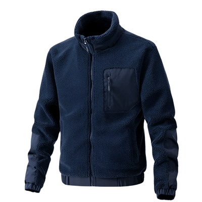 Heren Fleece Jas met Rits en Verstevigde Details – Warm & Duurzaam