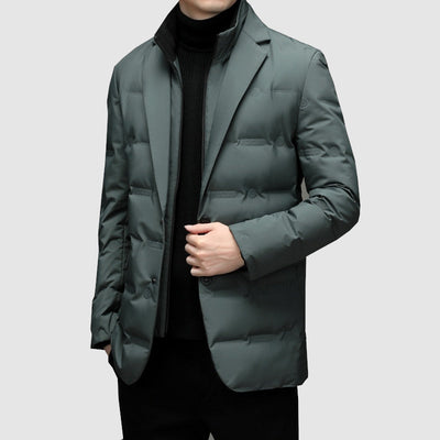 Heren Gewatteerd Jacket met Revers – Elegant & Functioneel