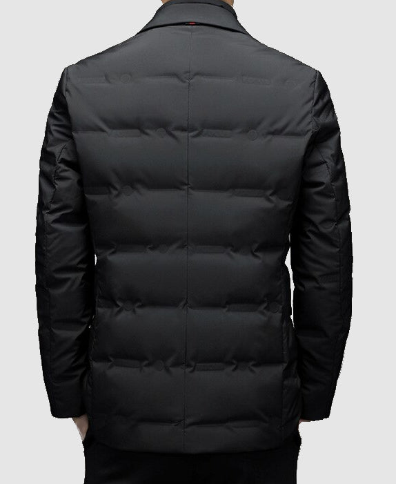 Heren Gewatteerd Jacket met Revers – Elegant & Functioneel