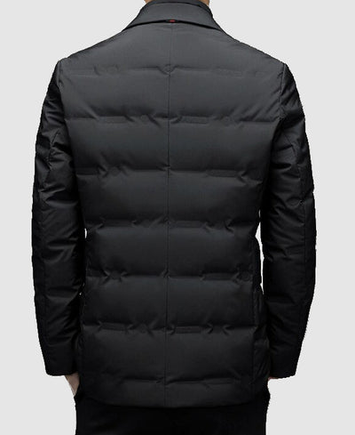 Heren Gewatteerd Jacket met Revers – Elegant & Functioneel