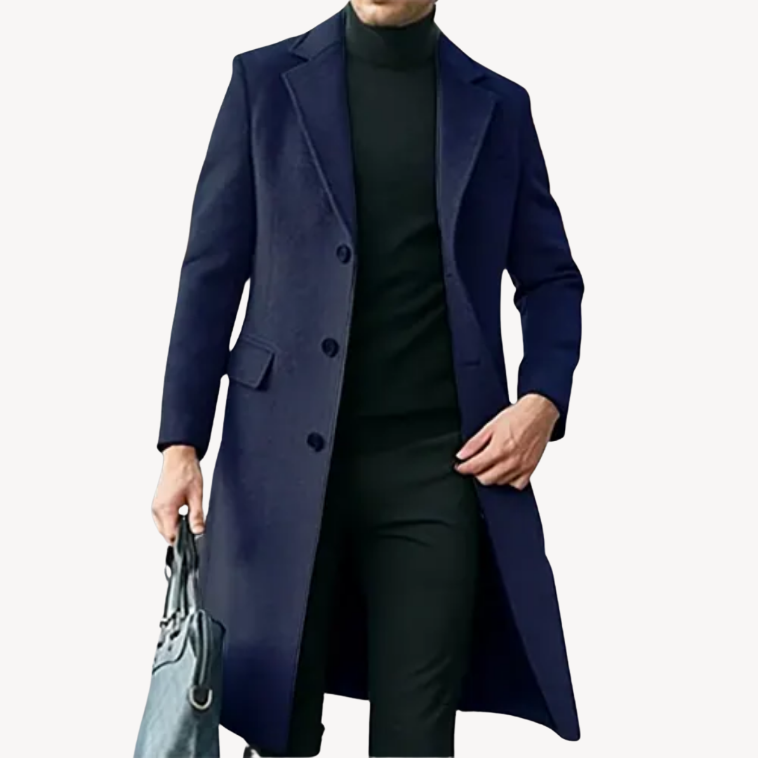 Heren Wol Overcoat – Elegante Lange Jas