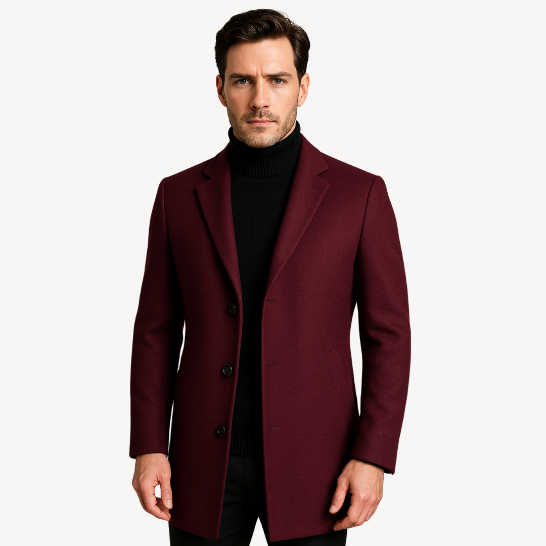 Heren Wolmix Overcoat – Tijdloze Chesterfield Jas