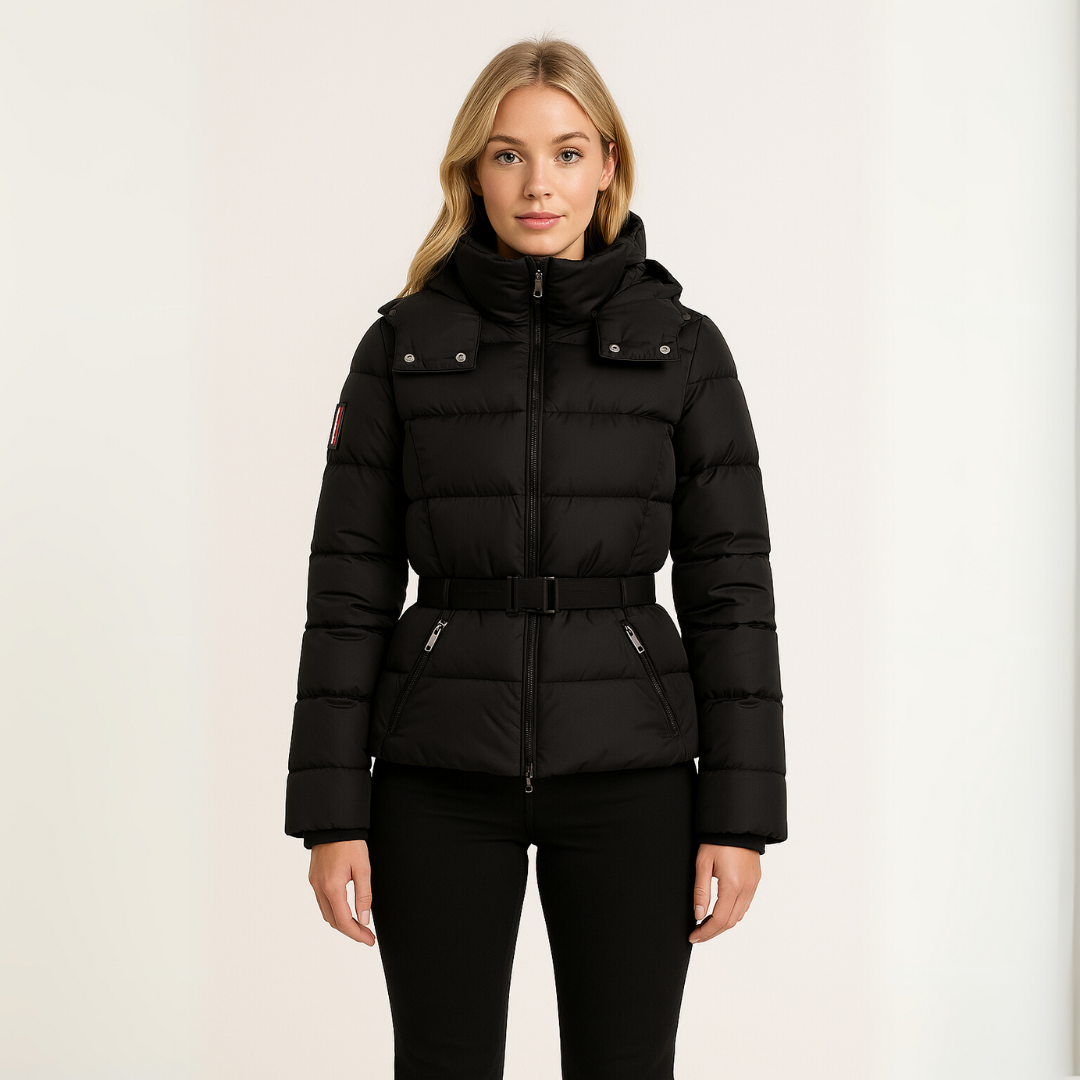 Dames Gewatteerde Puffer Jas met Ceintuur – Waterafstotend & Warm