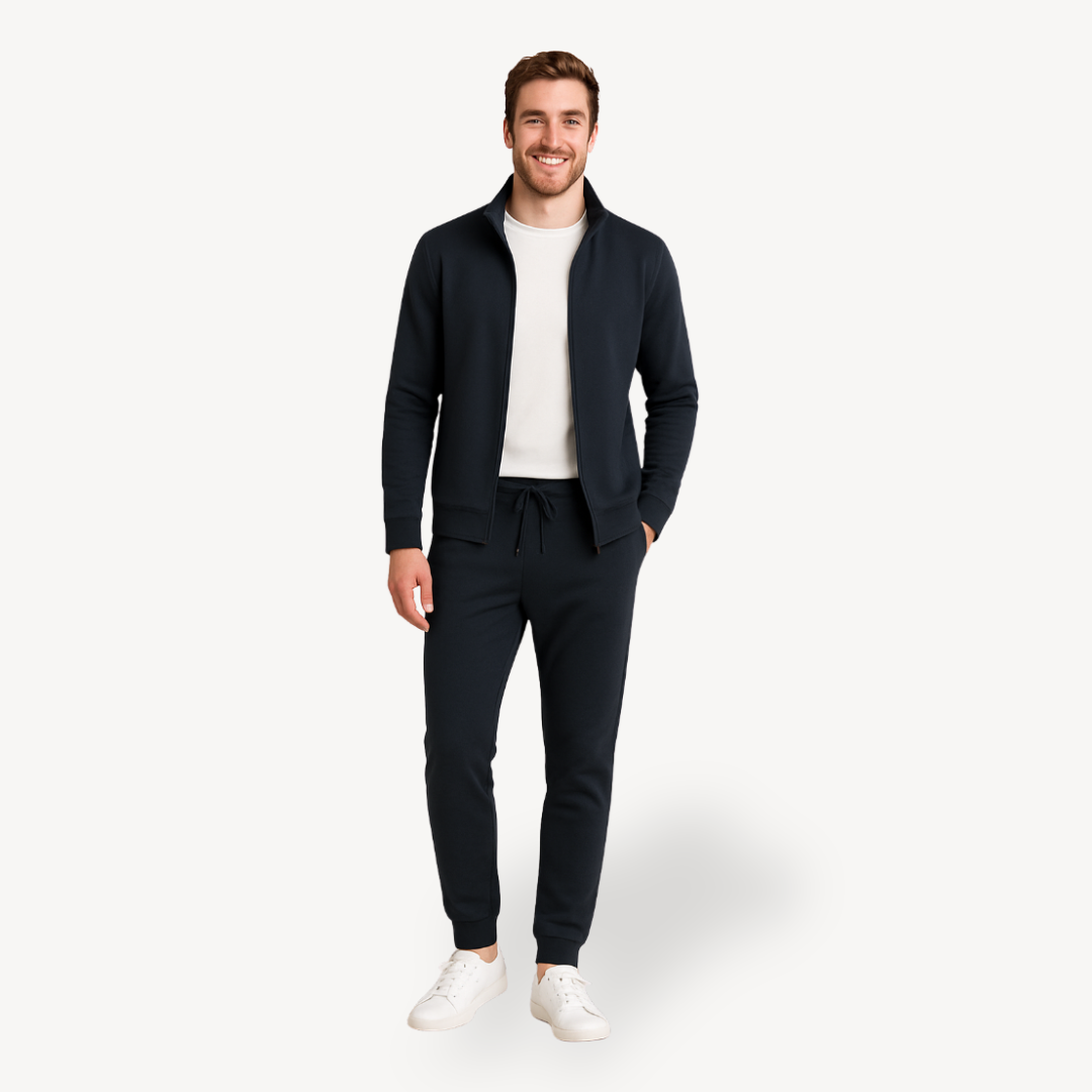 Heren Trainingspak 2-Delig – Slim Fit Hoodie & Joggingbroek Katoen