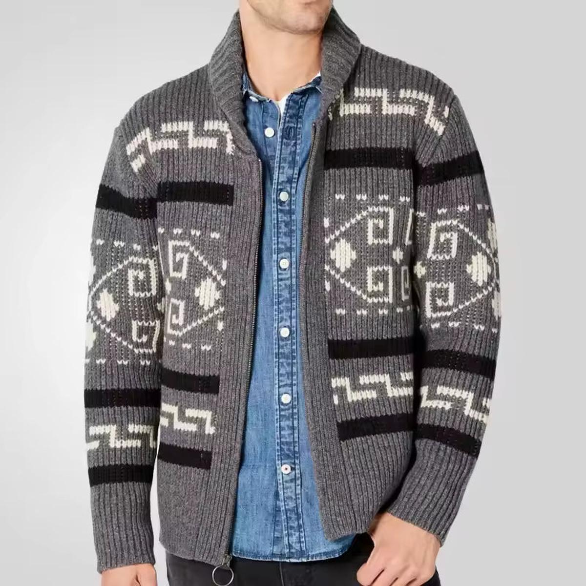 Heren Wolblend Gebreid Vest met Rits – Stijlvol & Comfortabel