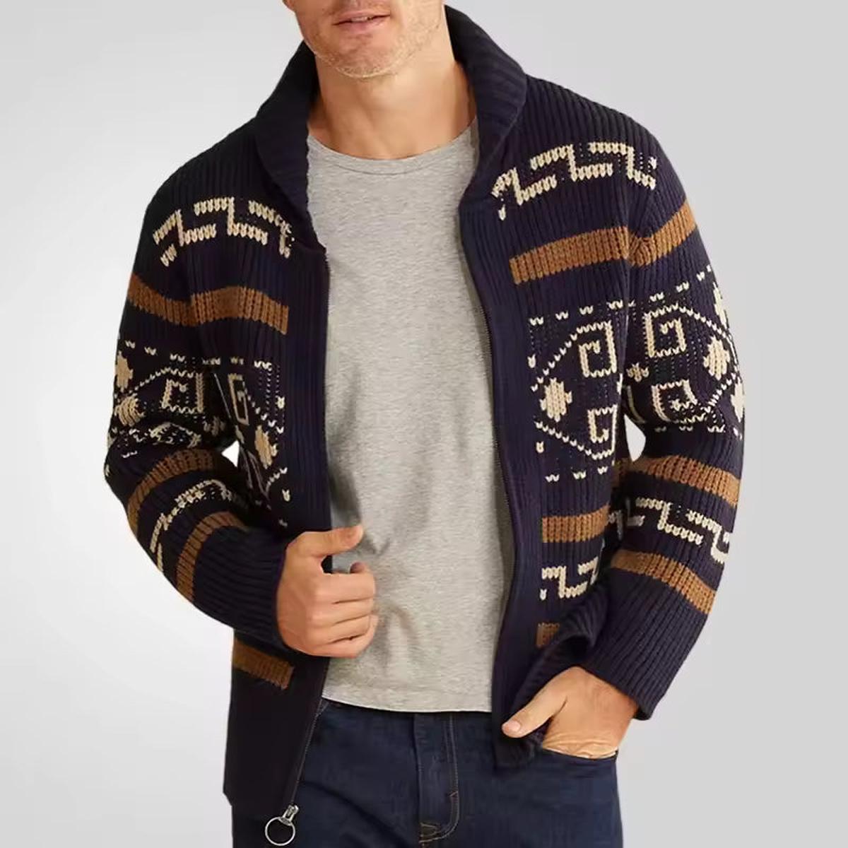 Heren Wolblend Gebreid Vest met Rits – Stijlvol & Comfortabel