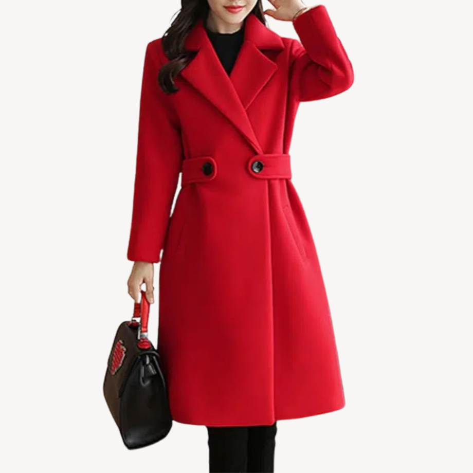 Dames Wol Trenchcoat – Elegante Wintermantel met Ceintuur