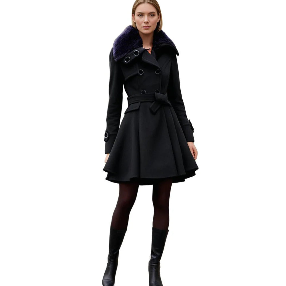 Eliza Luxe Fur-Trim Coat