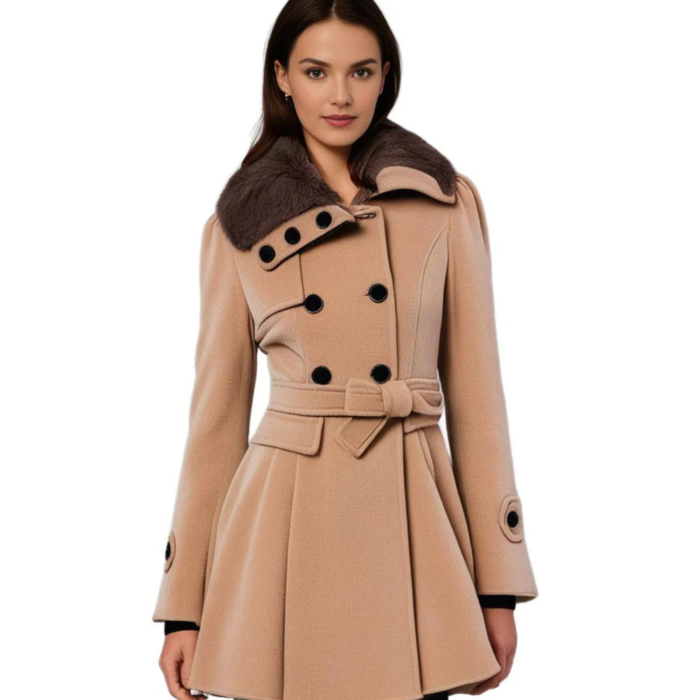 Eliza Luxe Fur-Trim Coat