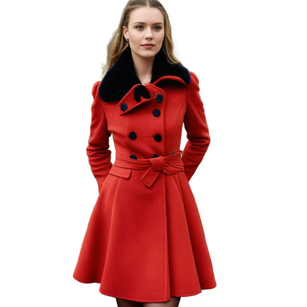 Eliza Luxe Fur-Trim Coat
