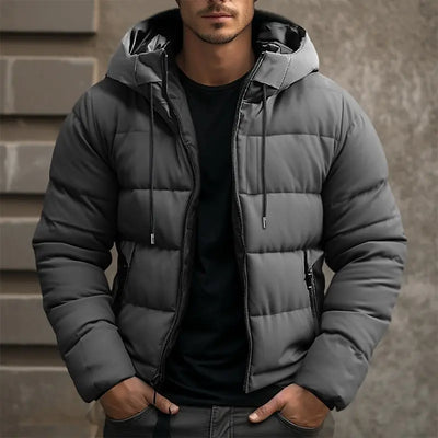 Heren Gewatteerde Puffer Jas met Capuchon – Licht, Warm en Modern