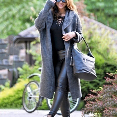 Dames Lange Cardigan met Capuchon – Trendy & Comfortabel