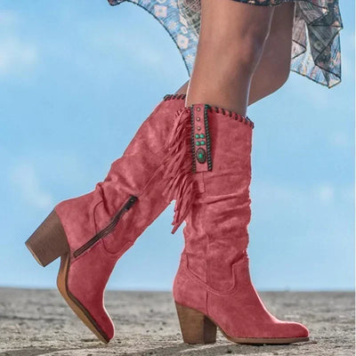 Giorgia – Retro Kunstleren Cowboystiefel