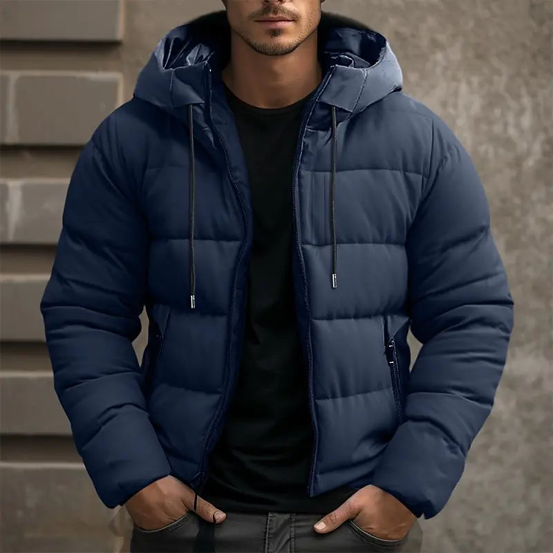 Heren Gewatteerde Puffer Jas met Capuchon – Licht, Warm en Modern