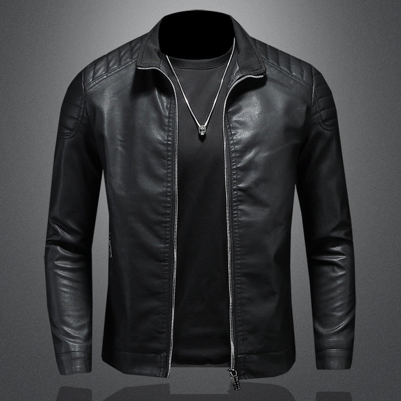 Heren Klassieke Leren Jas – Slim Fit & Tijdloze Stijl
