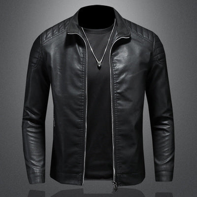 Heren Klassieke Leren Jas – Slim Fit & Tijdloze Stijl