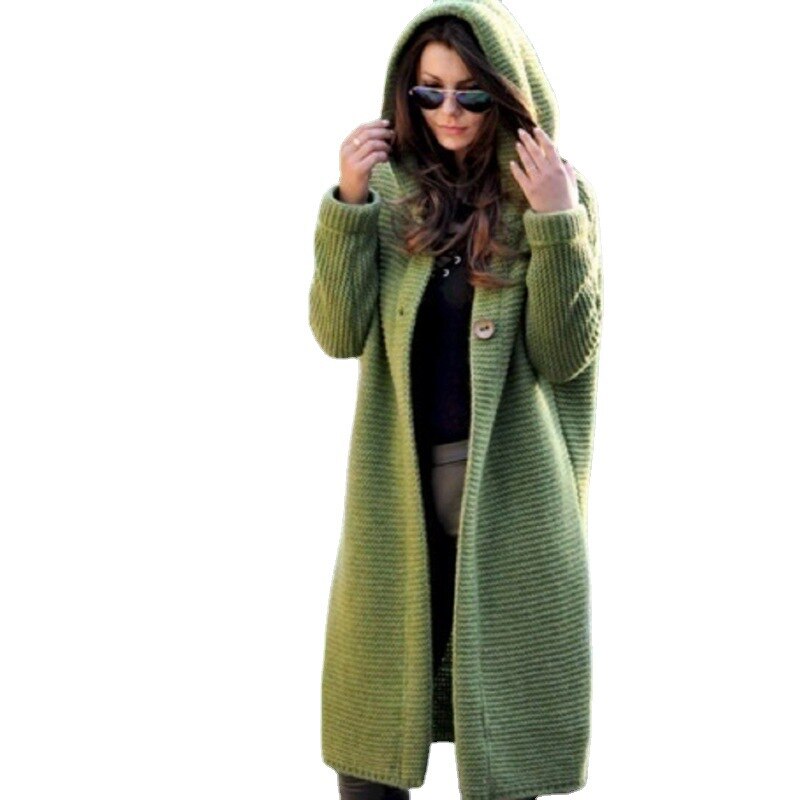 Dames Lange Cardigan met Capuchon – Trendy & Comfortabel