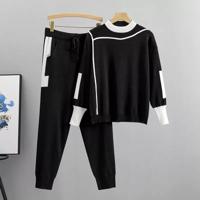 Dames Gebreide Loungewear Set – Trui & Broek Twee-Delig