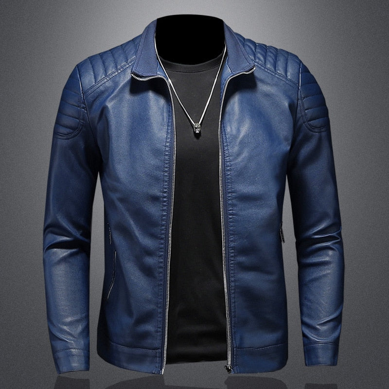 Heren Klassieke Leren Jas – Slim Fit & Tijdloze Stijl