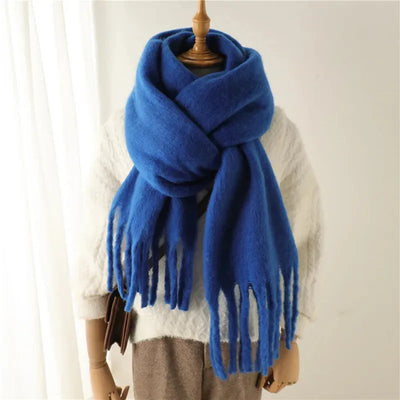 Luxe Mohair Dames Sjaal met Franjes – Warm & Elegant